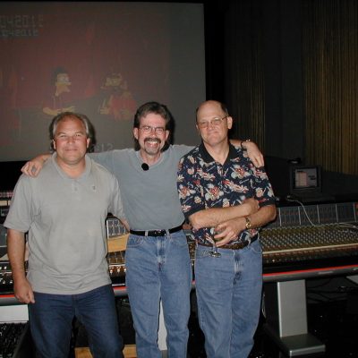 Rusty with Executive Producer of The Simpsons –Mike Scully and his mix partner Bill Freesh.